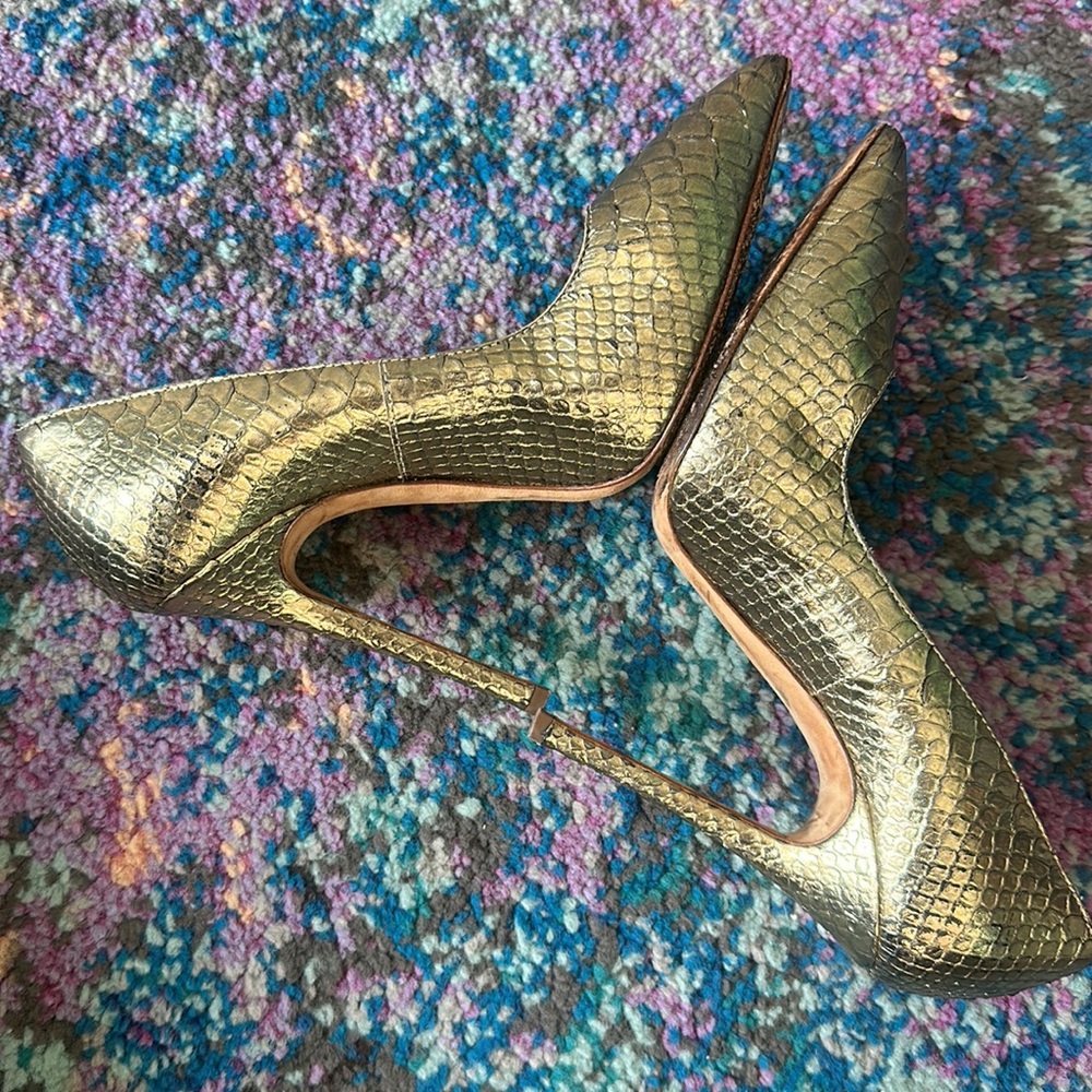 Giuseppe Zanotti Gold Python Pumps - image 6